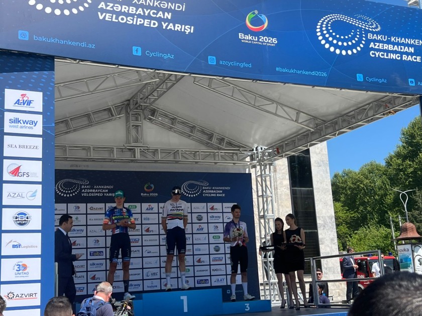 Bakı–Xankəndi Azərbaycan velosiped yarışının ikinci mərhələsinin medalçıları mükafatlandırılıb