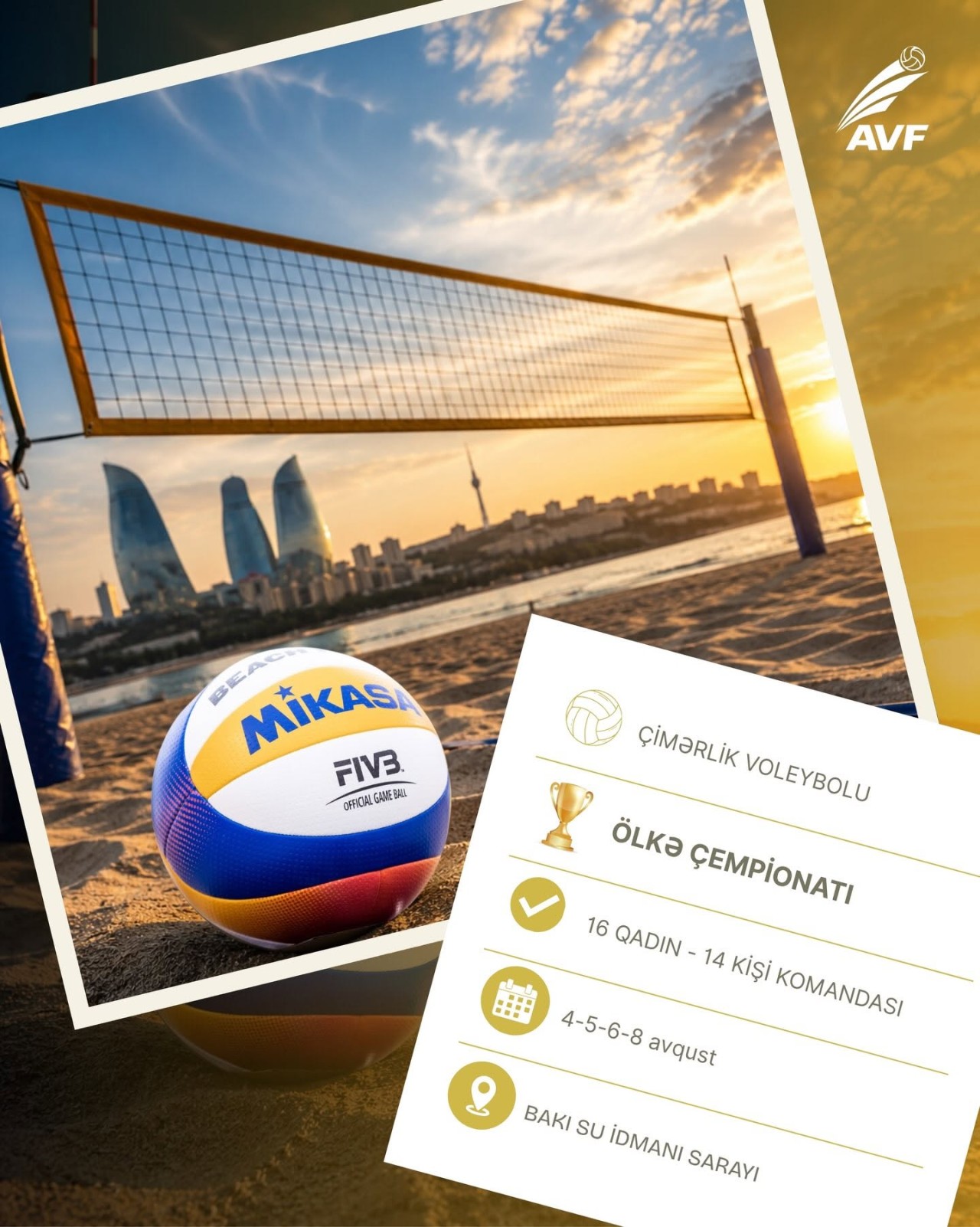 Çimərlik voleybolu üzrə Azərbaycan çempionatı keçiriləcək