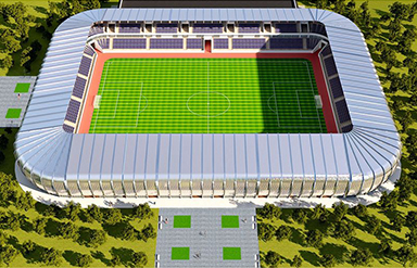 Sumqayıtda tikilən yeni stadionun görüntüləri - FOTO