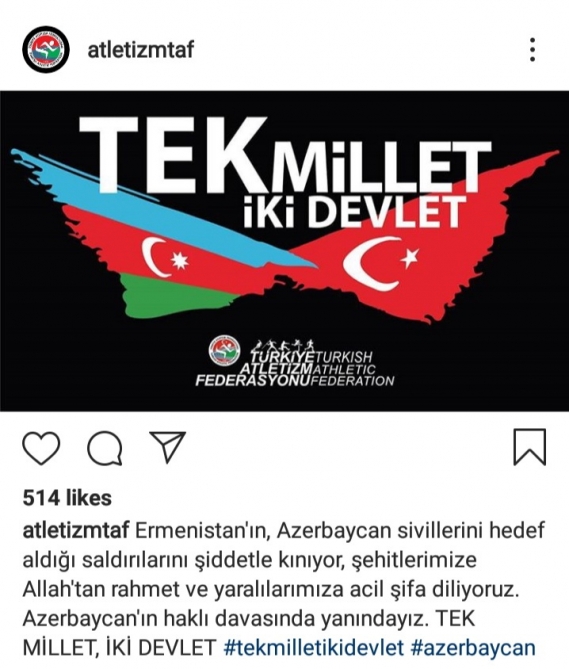 Türkiyə Atletika Federasiyası Azərbaycana dəstək olub