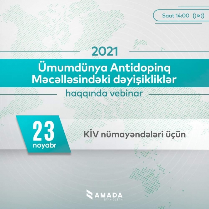 Ümumdünya Antidopinq Məcəlləsində qüvvəyə minəcək dəyişikliklər və yeniliklərlə bağlı vebinar keçiriləcək