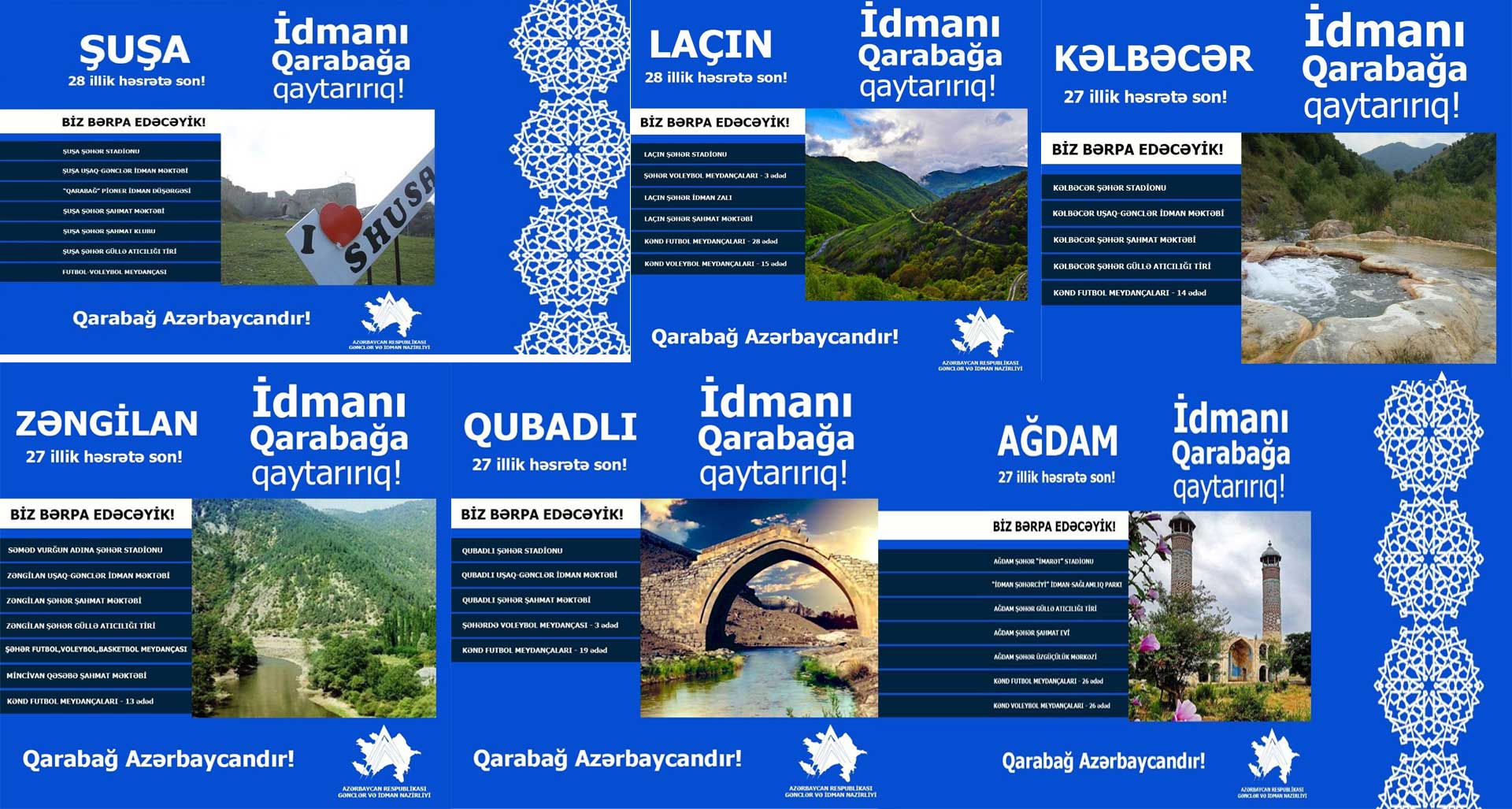 Erməni işğalı zamanı dağıdılmış idman obyektləri