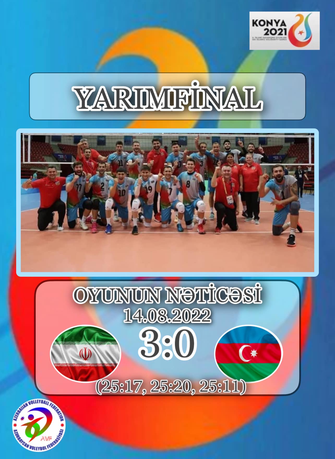 Konya-2021: Voleybol millimiz yarımfinalda məğlub oldu