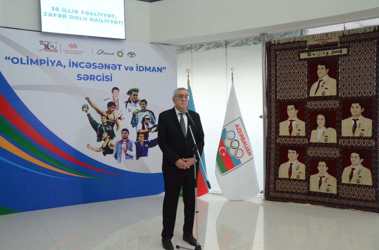 MOK-un 30 illik yubileyinə həsr olunmuş “Olimpiya, incəsənət və idman” adlı sərginin açılış mərasimi keçirilib - FOTO