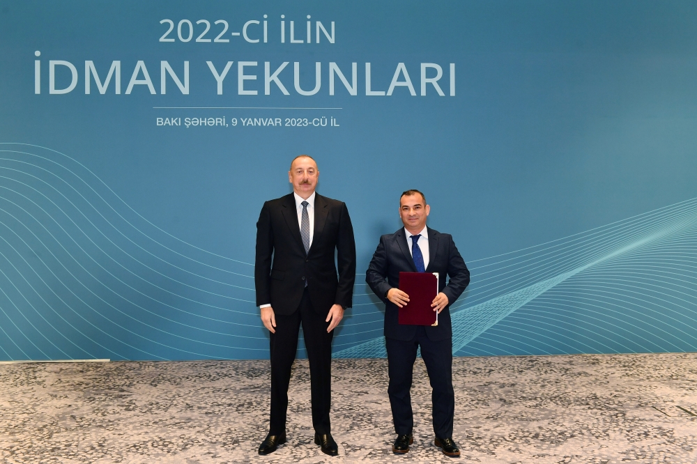 Prezident İlham Əliyev ötən ilin idman yekunlarına həsr olunmuş mərasimdə iştirak edib