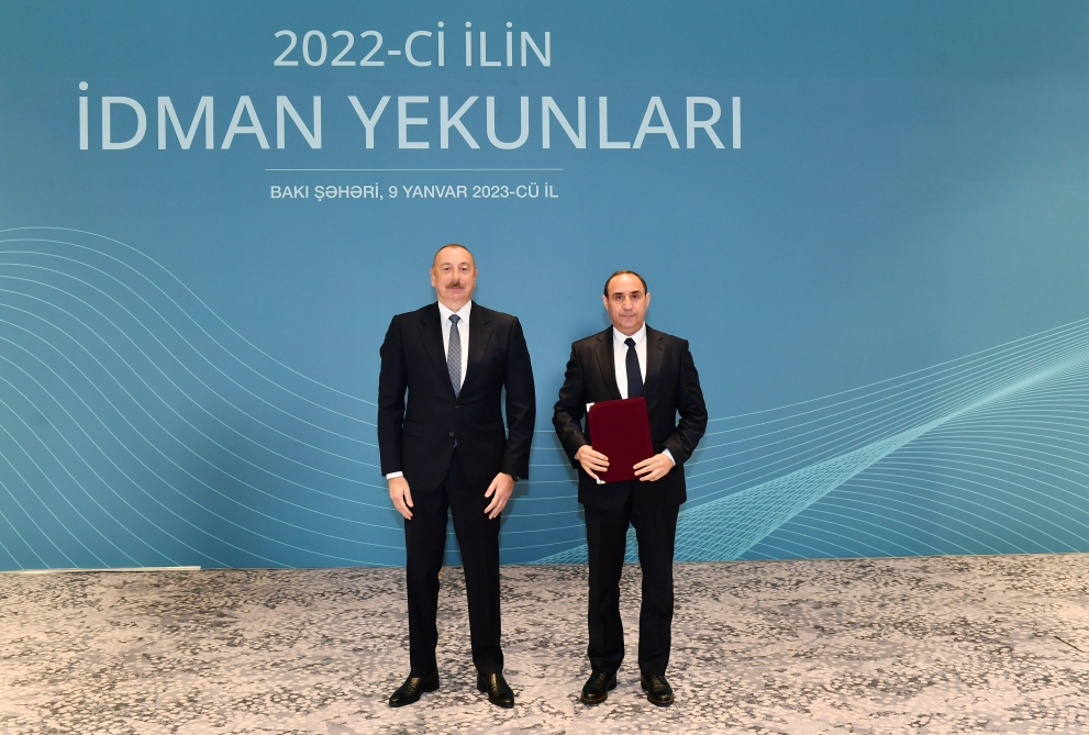 Prezident İlham Əliyev ötən ilin idman yekunlarına həsr olunmuş mərasimdə iştirak edib