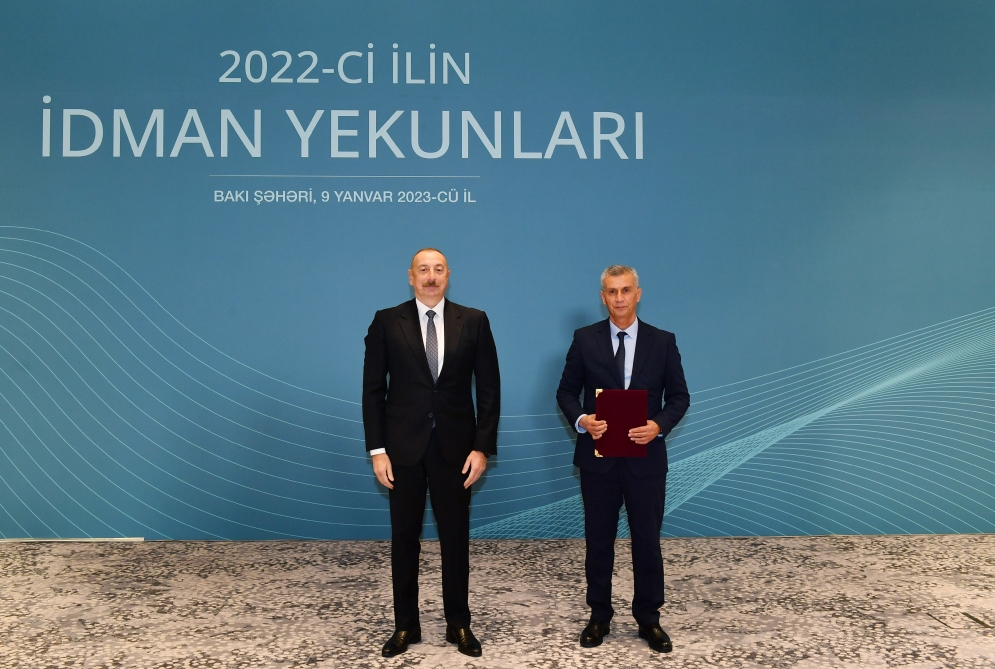 Prezident İlham Əliyev ötən ilin idman yekunlarına həsr olunmuş mərasimdə iştirak edib