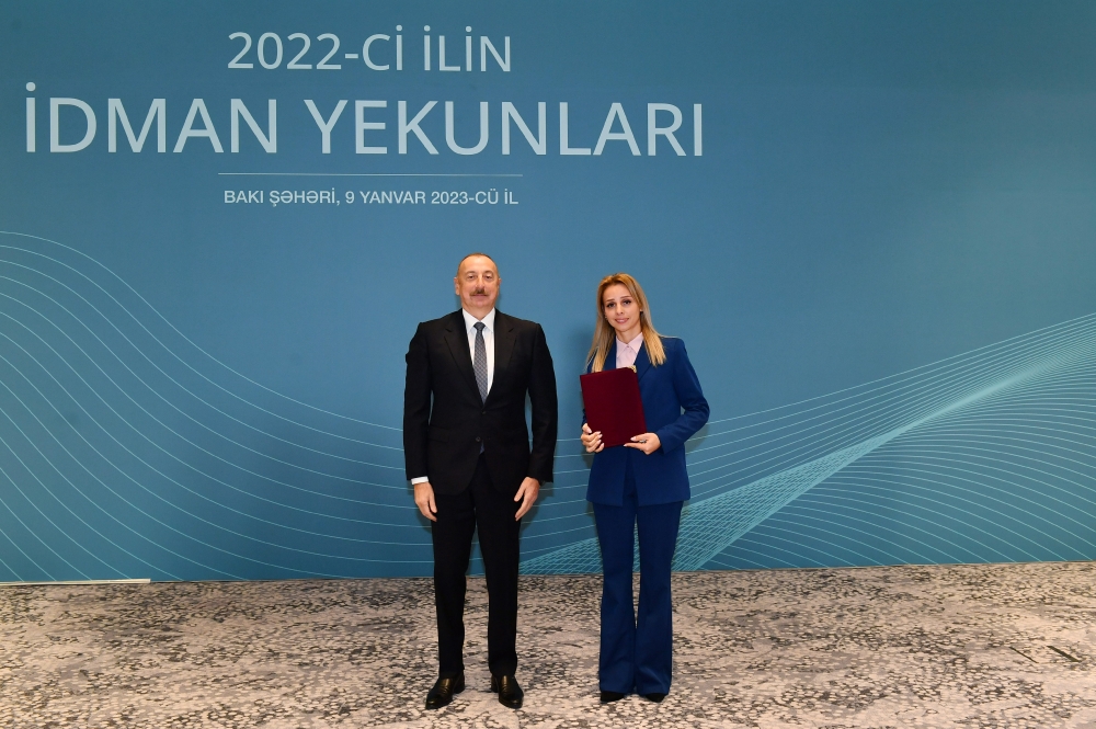 Prezident İlham Əliyev ötən ilin idman yekunlarına həsr olunmuş mərasimdə iştirak edib