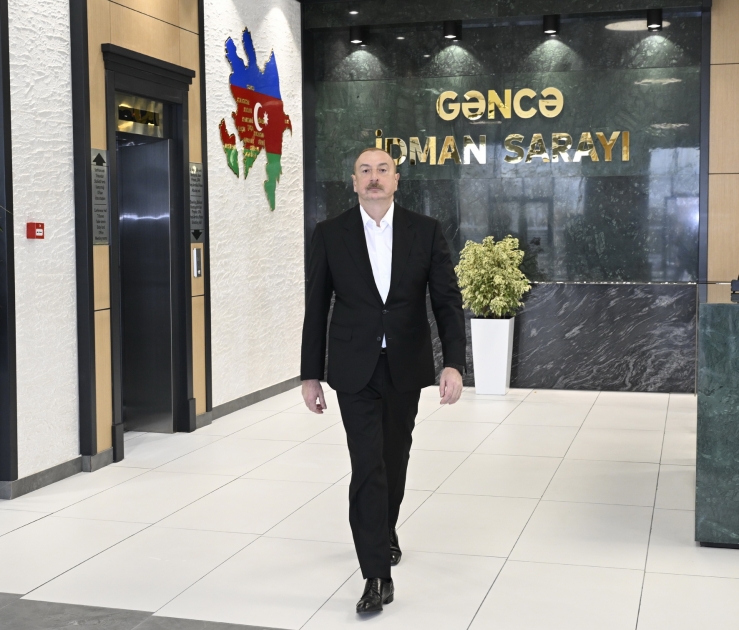 Prezident İlham Əliyev Gəncə İdman Sarayının açılışında iştirak edib
