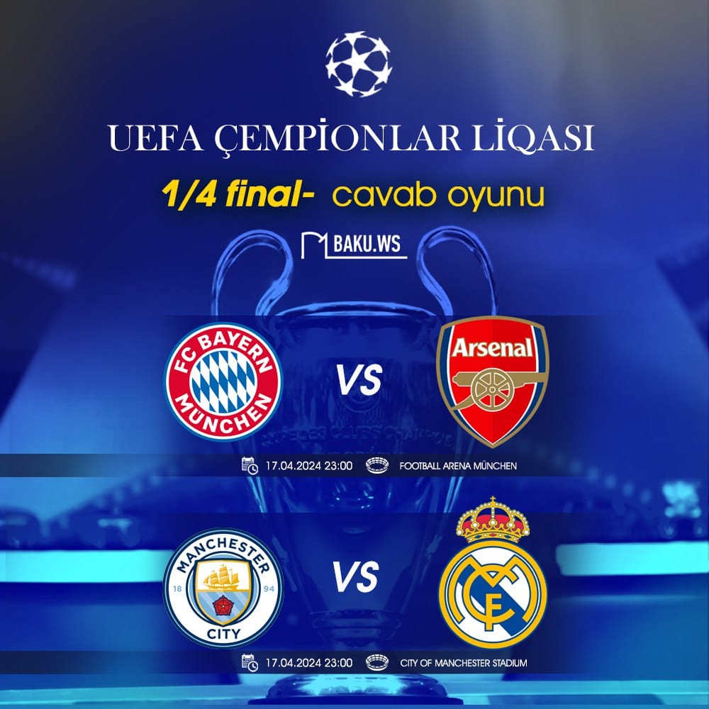 Bu gün Çempionlar Liqasının son yarımfinalçıları müəyyənləşəcək&nbsp;