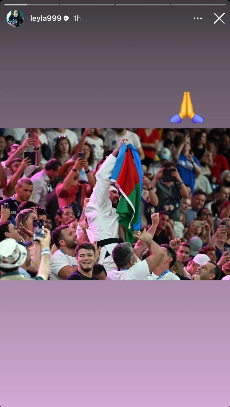 Leyla Əliyeva Zelim Kotsoyevin Olimpiya çempionu olması ilə bağlı paylaşım edib