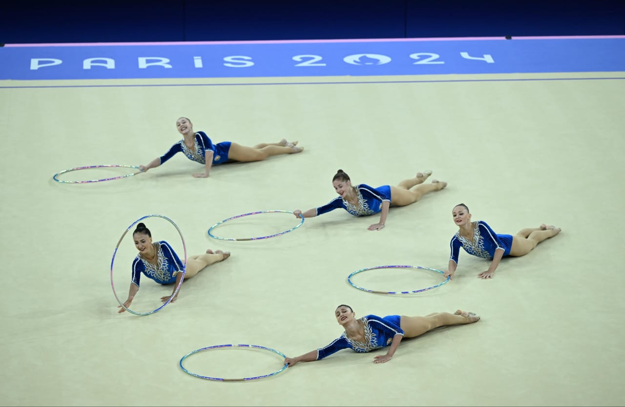 Paris-2024: Bədii gimnastika üzrə qrup hərəkətləri komandamız final mərhələsində ilk çıxışını başa vurdu