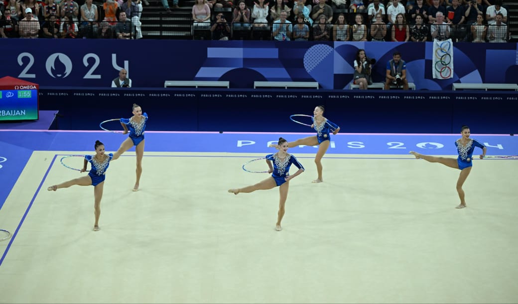 Paris-2024: Bədii gimnastika üzrə qrup hərəkətləri komandamız final mərhələsində ilk çıxışını başa vurdu