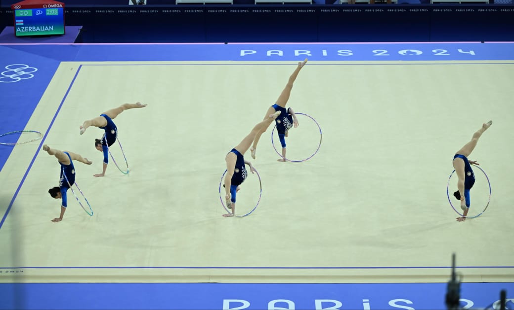 Paris-2024: Bədii gimnastika üzrə qrup hərəkətləri komandamız final mərhələsində ilk çıxışını başa vurdu