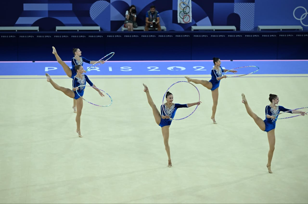 Paris-2024: Bədii gimnastika üzrə qrup hərəkətləri komandamız final mərhələsində ilk çıxışını başa vurdu