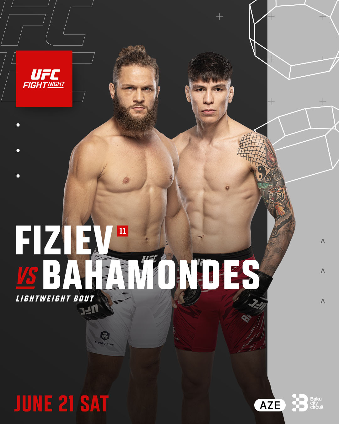 UFC Bakıdakı döyüşlərin kartını açıqladı - 9 həyəcan