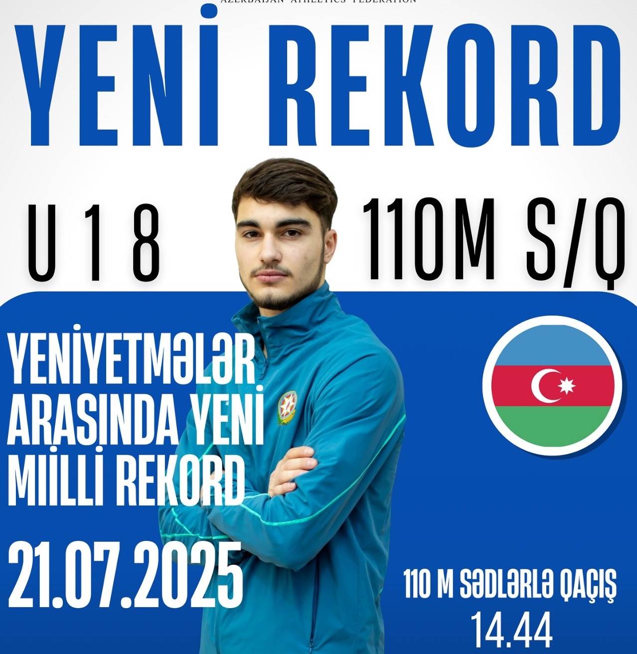 Gənc atletimiz Skopye-2025-də Azərbaycan rekordunu yenilədi