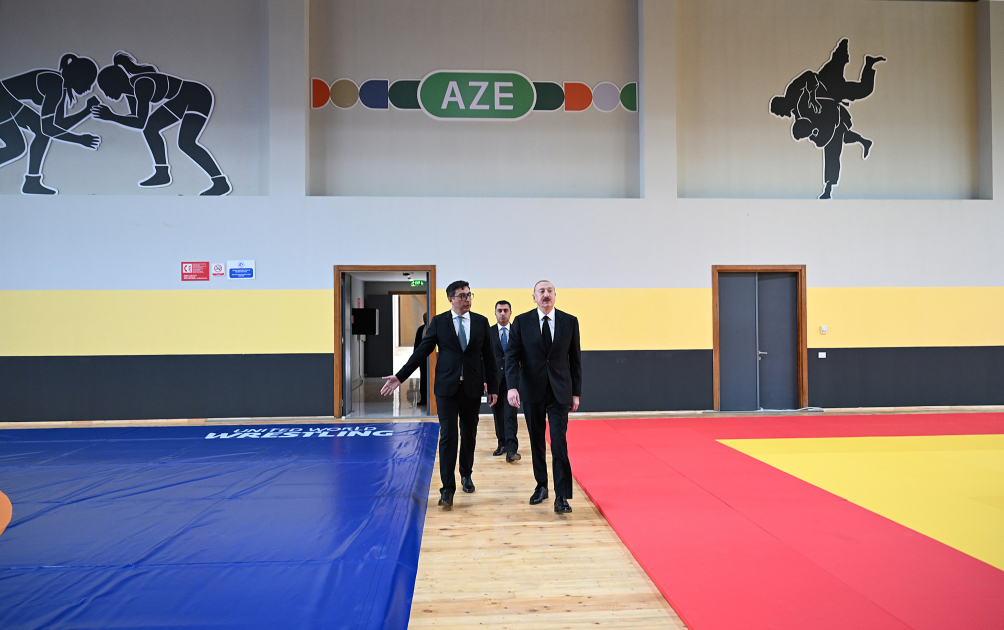 Prezident İlham Əliyev Yevlax Olimpiya İdman Kompleksinin açılışında iştirak edib