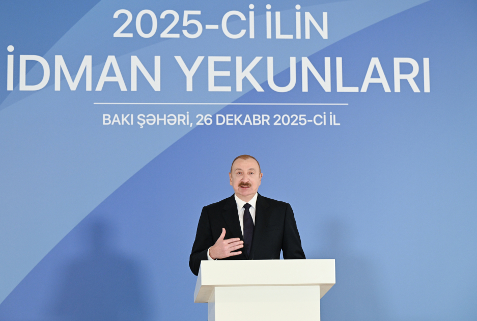 Prezident İlham Əliyev 2025-ci ilin idman yekunlarına həsr olunan mərasimdə iştirak edib
