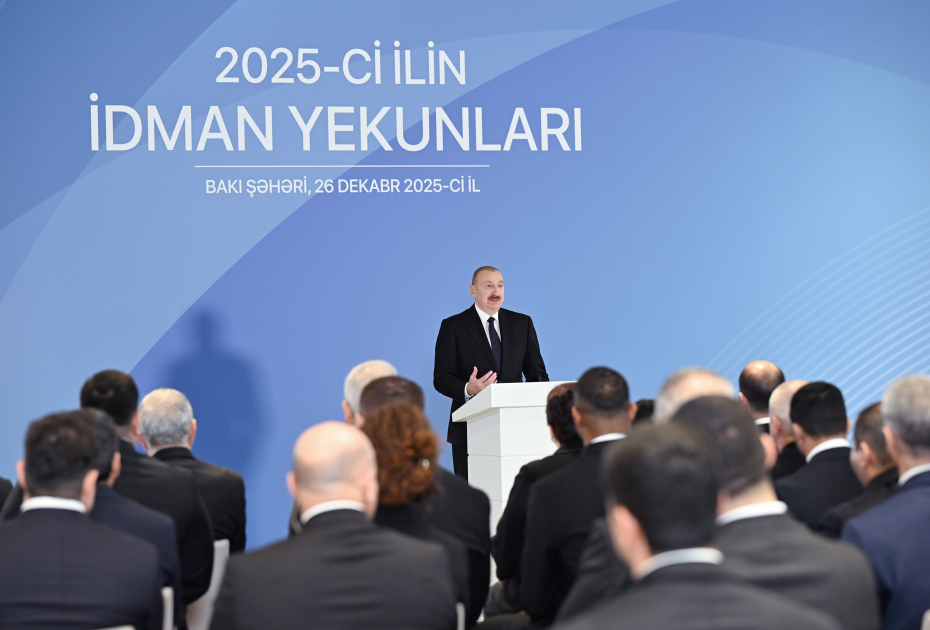 Prezident İlham Əliyev 2025-ci ilin idman yekunlarına həsr olunan mərasimdə iştirak edib