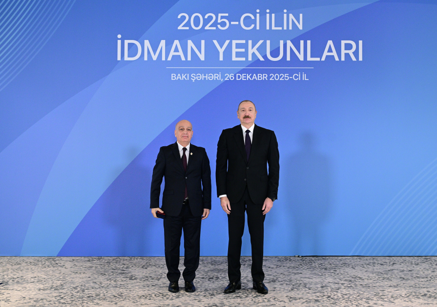 Prezident İlham Əliyev 2025-ci ilin idman yekunlarına həsr olunan mərasimdə iştirak edib