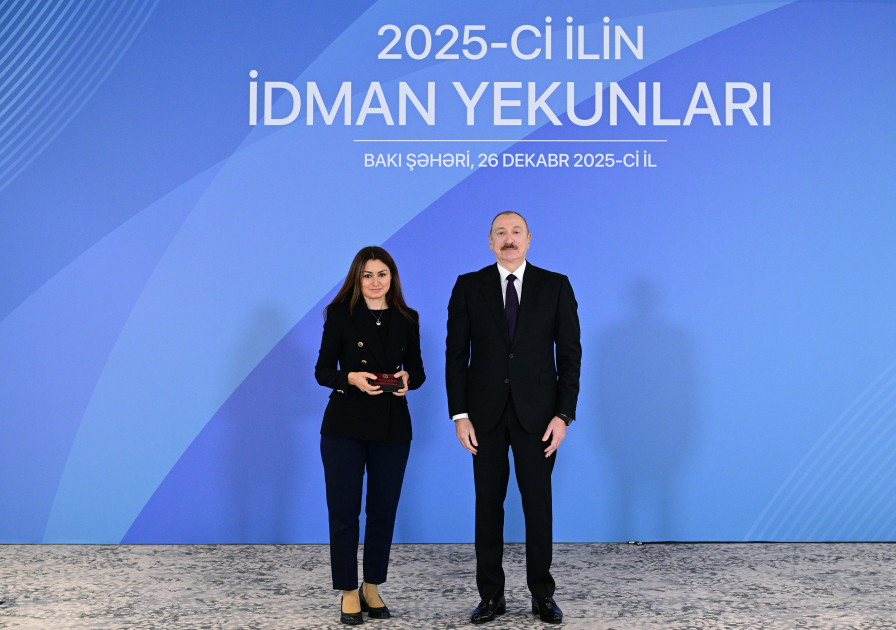 Prezident İlham Əliyev 2025-ci ilin idman yekunlarına həsr olunan mərasimdə iştirak edib