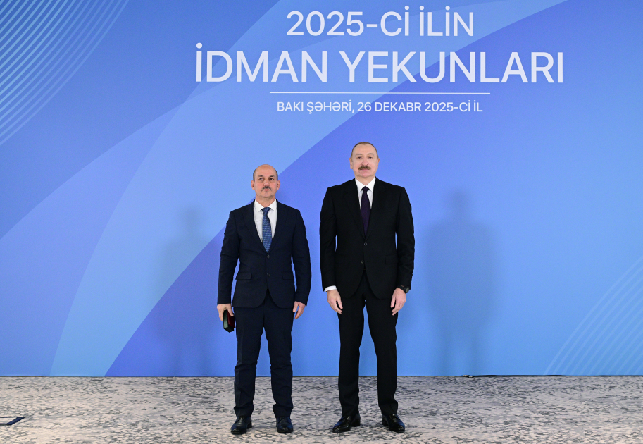 Prezident İlham Əliyev 2025-ci ilin idman yekunlarına həsr olunan mərasimdə iştirak edib