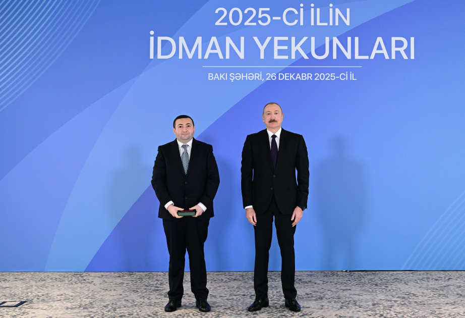 Prezident İlham Əliyev 2025-ci ilin idman yekunlarına həsr olunan mərasimdə iştirak edib
