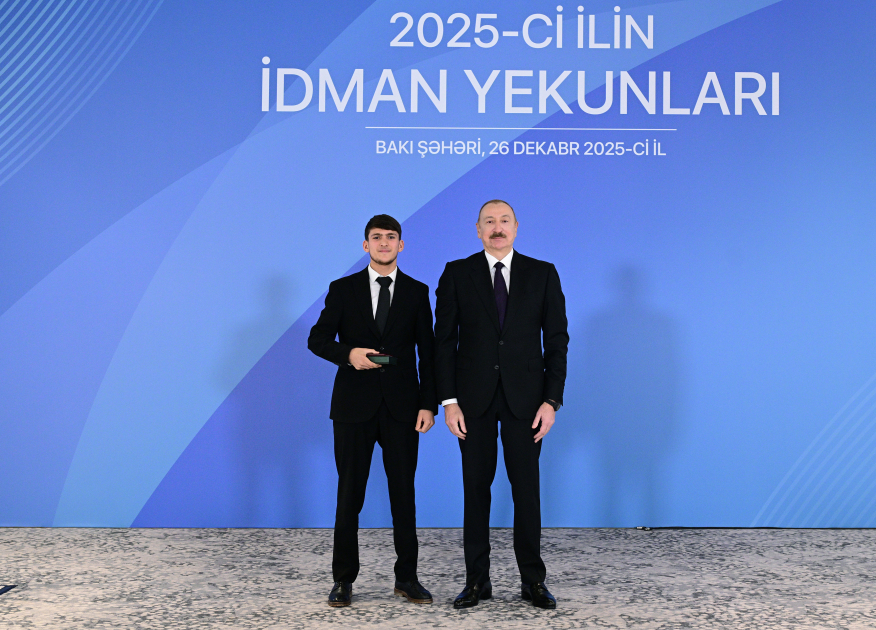 Prezident İlham Əliyev 2025-ci ilin idman yekunlarına həsr olunan mərasimdə iştirak edib