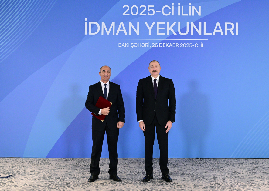 Prezident İlham Əliyev 2025-ci ilin idman yekunlarına həsr olunan mərasimdə iştirak edib