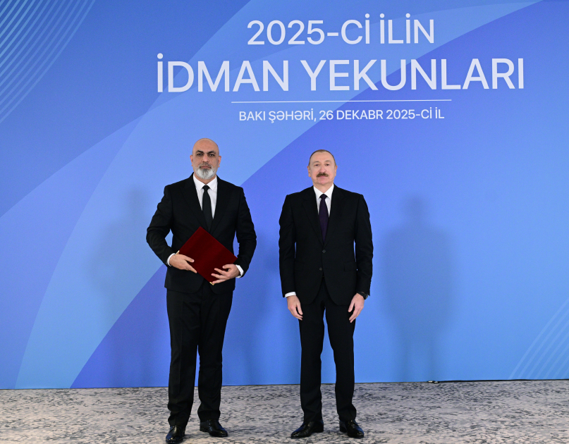 Prezident İlham Əliyev 2025-ci ilin idman yekunlarına həsr olunan mərasimdə iştirak edib