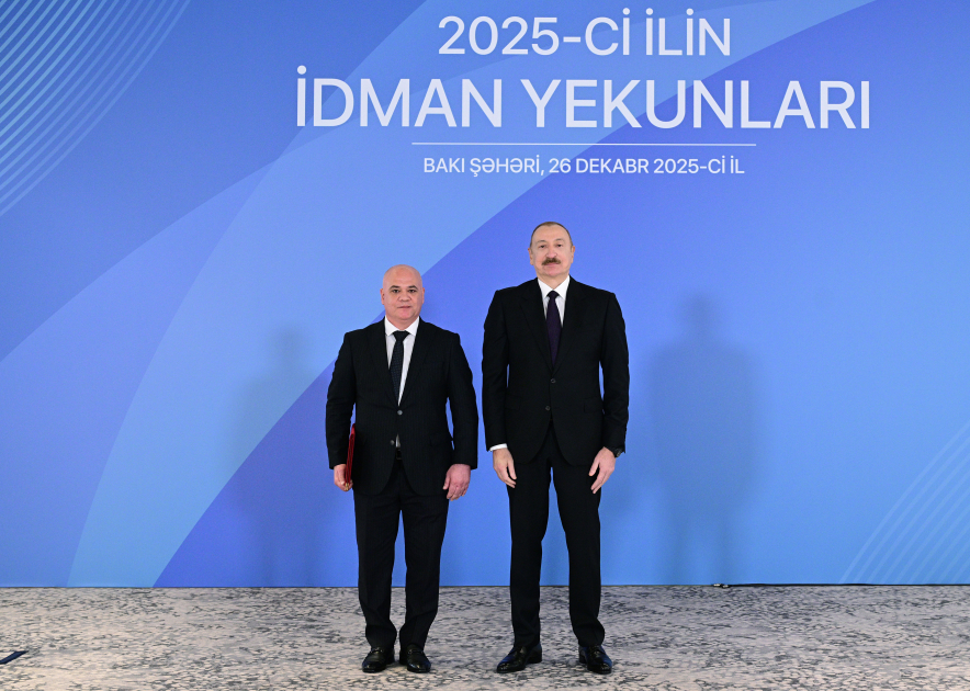 Prezident İlham Əliyev 2025-ci ilin idman yekunlarına həsr olunan mərasimdə iştirak edib