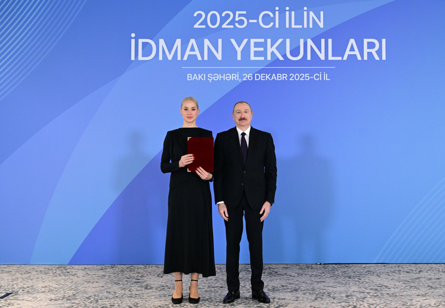 Prezident İlham Əliyev 2025-ci ilin idman yekunlarına həsr olunan mərasimdə iştirak edib
