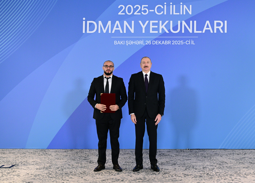 Prezident İlham Əliyev 2025-ci ilin idman yekunlarına həsr olunan mərasimdə iştirak edib
