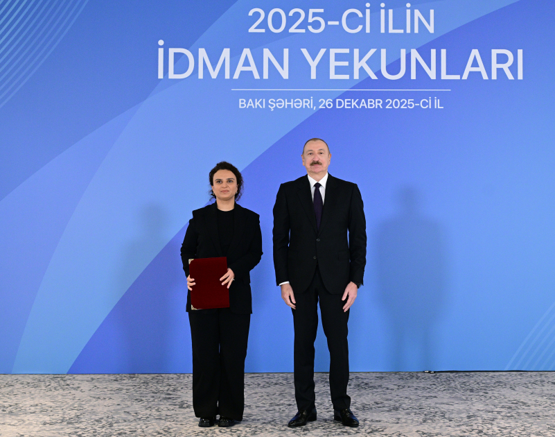 Prezident İlham Əliyev 2025-ci ilin idman yekunlarına həsr olunan mərasimdə iştirak edib