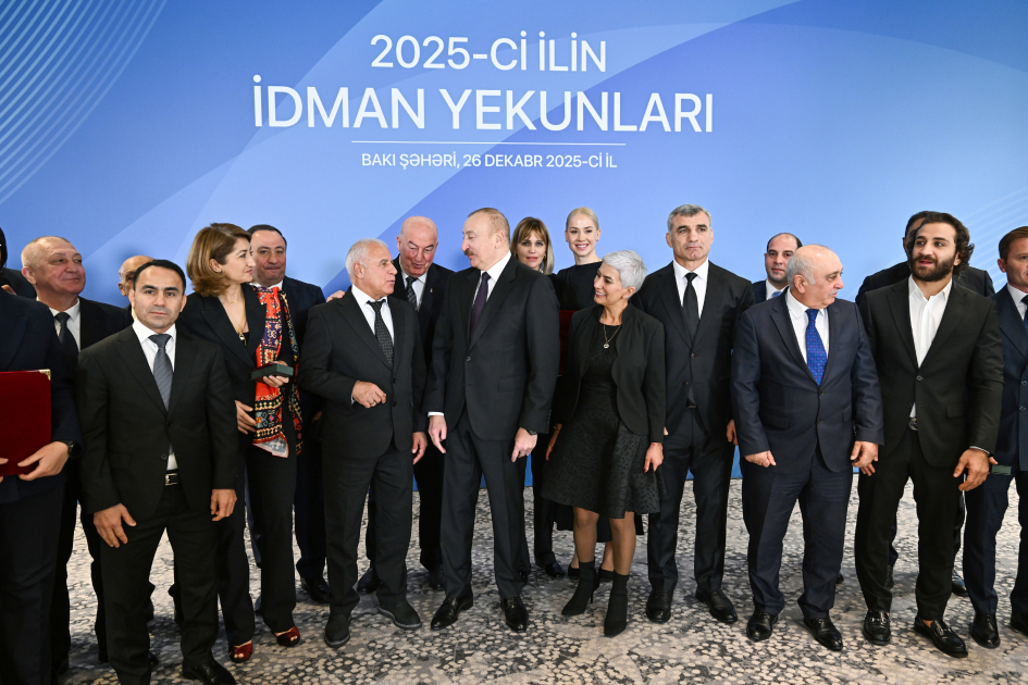 Prezident İlham Əliyev 2025-ci ilin idman yekunlarına həsr olunan mərasimdə iştirak edib