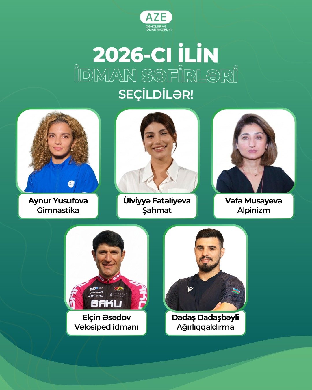 Azərbaycanın 2026-cı il üzrə "İdman səfirləri" müəyyənləşib