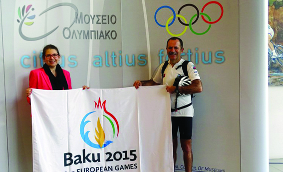 Yunanıstanın Olimpiya Muzeyinə birinci Avropa Oyunlarının bayrağı təqdim olunub
