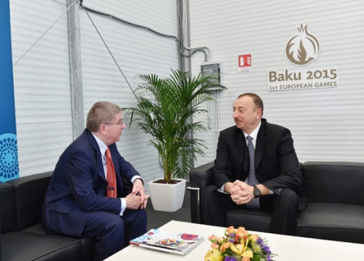 Azərbaycan Prezidenti İlham Əliyev Beynəlxalq Olimpiya Komitəsinin prezidenti Tomas Bax ilə görüşüb