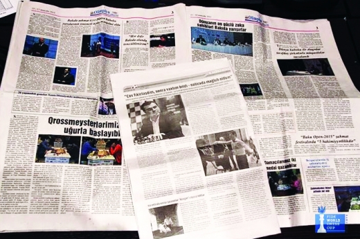 “Olimpiya dünyası” qəzetinin Dünya kubokunu yüksək səviyyədə təbliğ etməsi FİDE-nin və Dünya kubokunun rəsmi internet səhifəsində yer aldı