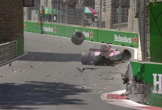  Formula-1:  Azərbaycan Qran Prisində qəza -  VİDEO 