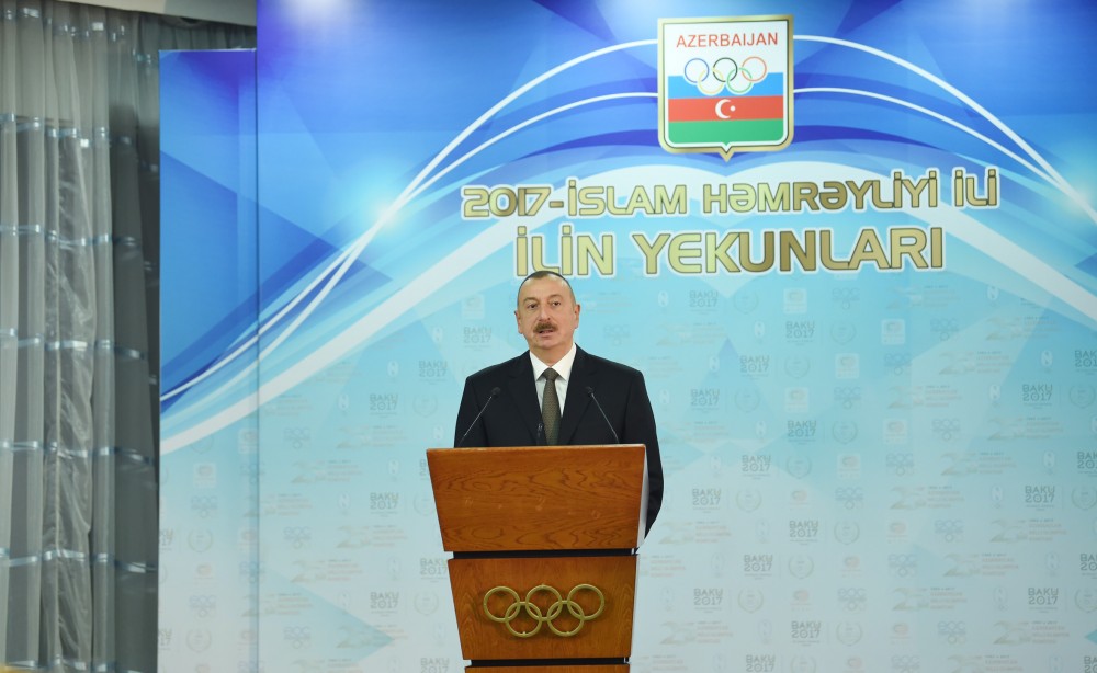 Azərbaycan Prezidenti İlham Əliyev 2017-ci ilin idman yekunlarına həsr olunan mərasimdə iştirak edib