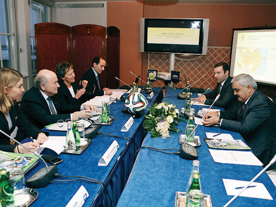 FİFA və AFFA prezidentləri görüşüblər