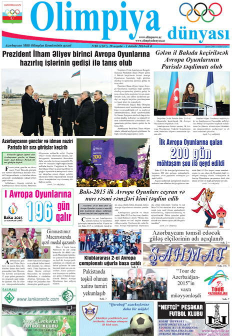 Fransanın “Nice-Matin” qəzetində I Avropa Oyunlarının təqdimatı ilə bağlı Kannda təşkil olunmuş yürüşlə bağlı məqalə dərc edilib